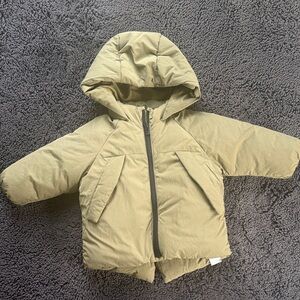 Zara Kids Beige Hooded Puffer Jacket